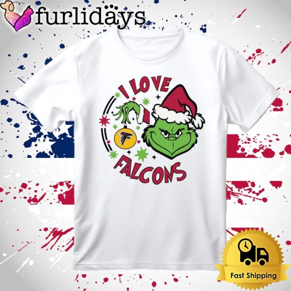 Grinch I Love Atlanta Falcons Christmas T Shirt