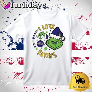 Grinch I Love Baltimore Ravens Christmas T Shirt