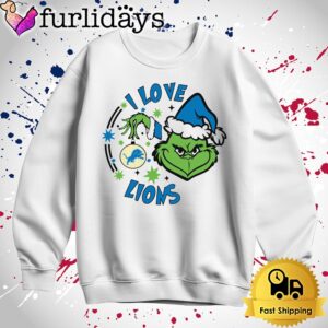 Grinch I Love Detroit Lions Christmas T Shirt