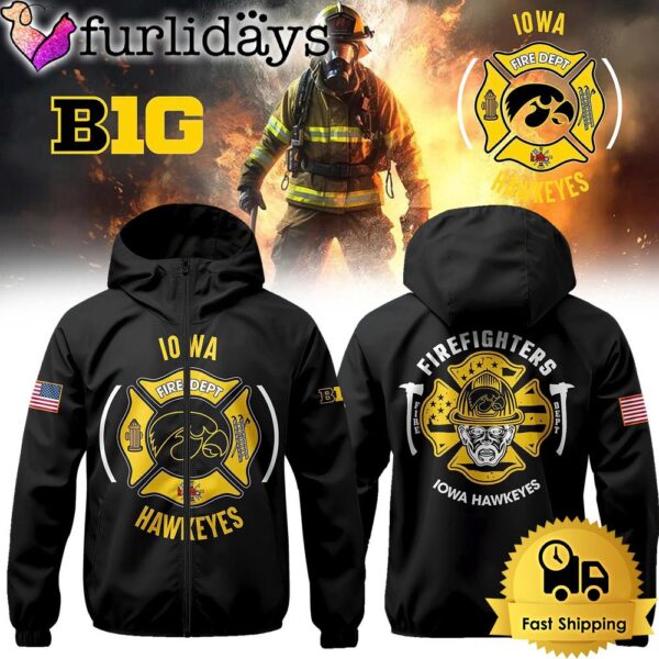 Iowa Hawkeye Football Firefighter Appreciation Night Windbreaker Jacket