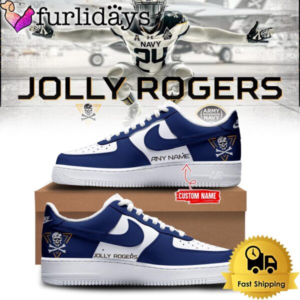 Navy Midshipmen Football Jolly Rogers Custom Air Force 1 Shoes