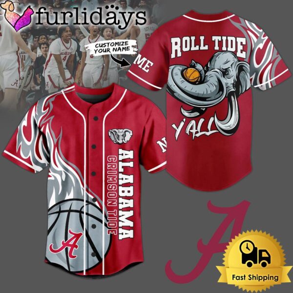 NCAA Alabama Crimson Tide Basketball Mascot Yall Baseball Jersey