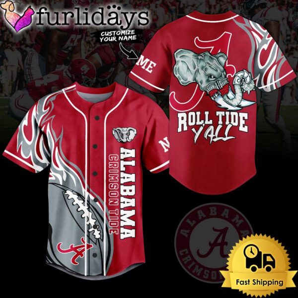 NCAA Alabama Crimson Tide Mascot Yall Baseball Jersey