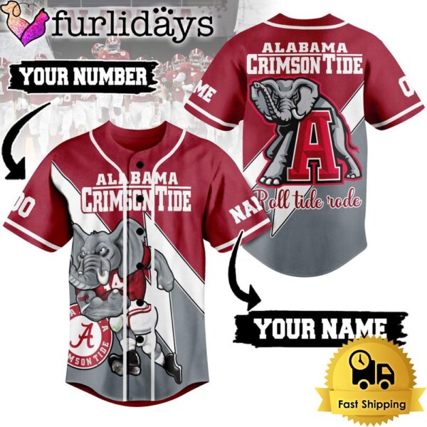 NCAA Alabama Crimson Tide Mastcot Football Baseball Jersey