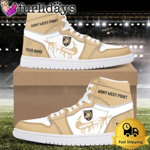 NCAA Army Black Knights Grunge Style Custom Air Jordan 1 Shoes