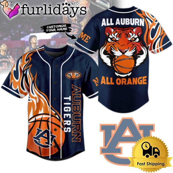 NCAA Auburn Tigers All Auburn All Orange Baseball Jersey