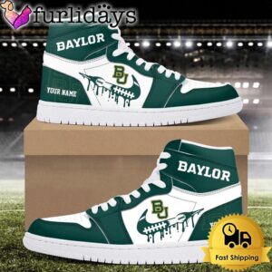 NCAA Baylor Bears Grunge Style Custom Air Jordan 1 Shoes