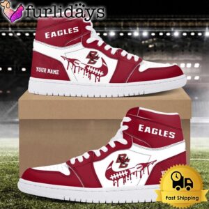 NCAA Boston College Eagles Grunge Style Custom Air Jordan 1 Shoes