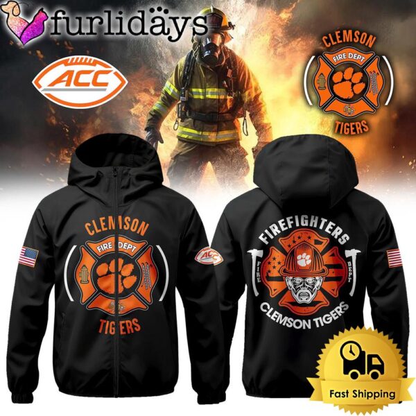 NCAA Clemson Tigers Football Firefighter Appreciation Night Windbreaker Jacket