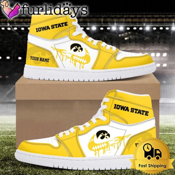 NCAA lowa State Cyclones Grunge Style Custom Air Jordan 1 Shoes