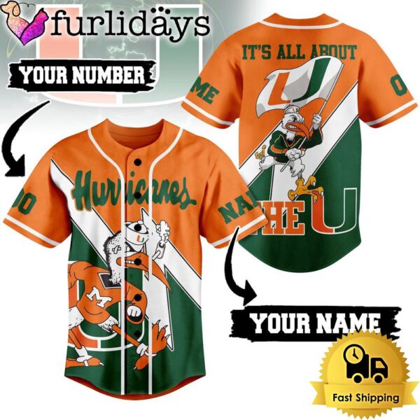 NCAA Miami Hurricanes Football It’s All About The U Baseball Jersey