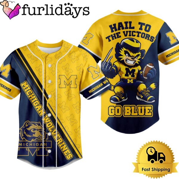 NCAA Michigan Wolverines Hail To the Victors Baseball Jersey