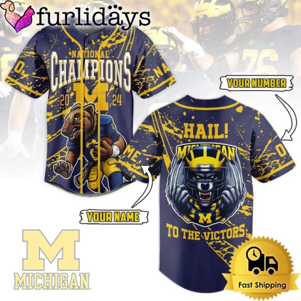 NCAA Michigan Wolverines National Champions Victors Baseball Jersey