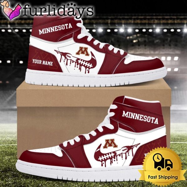 NCAA Minnesota Golden Gophers Grunge Style Custom Air Jordan 1 Shoes