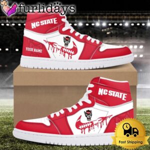 NCAA NC State Wolfpack Grunge Style Custom Air Jordan 1 Shoes