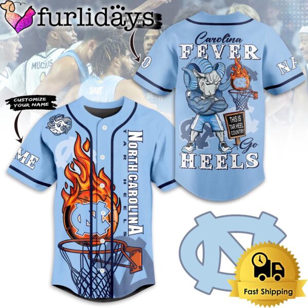 NCAA North Carolina Tar Heels Basketball Caroline Fever Heels Baseball Jersey