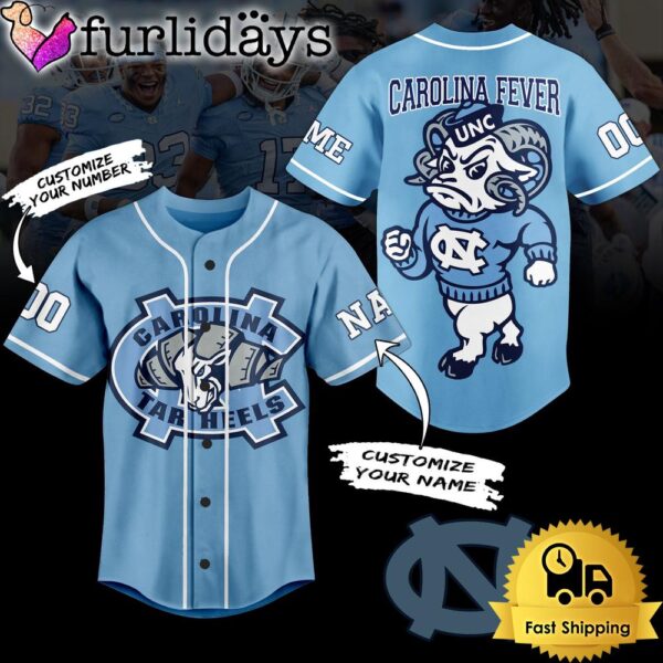 NCAA North Carolina Tar Heels Big Mascot Logo Baseball Jersey