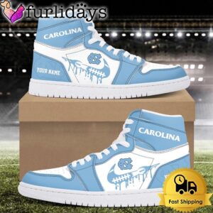 NCAA North Carolina Tar Heels Grunge Style Custom Air Jordan 1 Shoes