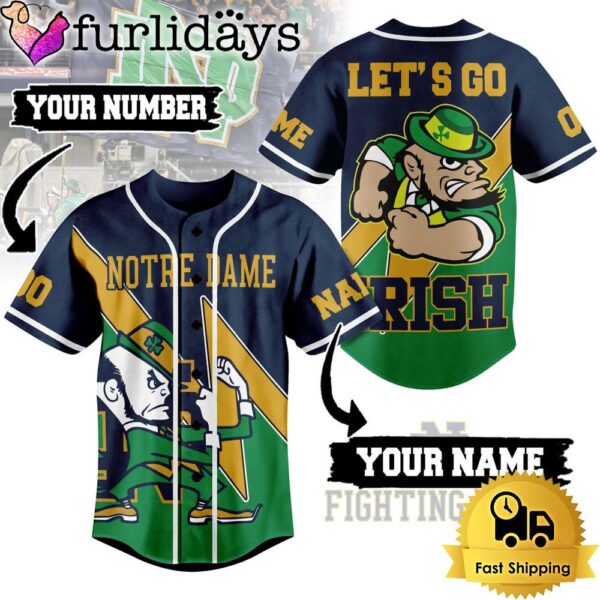 NCAA Notre Dame Fighting Irish Let’s Go Irish Baseball Jersey