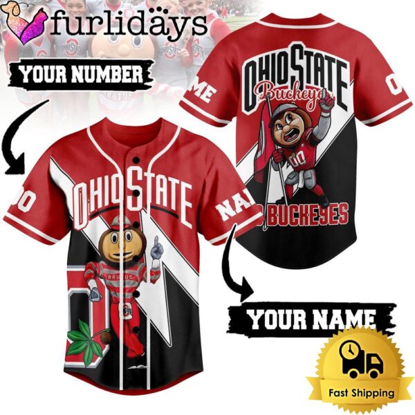 NCAA Ohio State Buckeyes Mascot Go Buckeyes Baseball Jersey