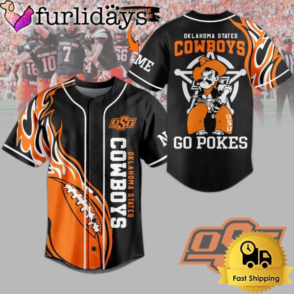 NCAA Oklahoma State Cowboys Mascot Go Pokes Baseball Jersey