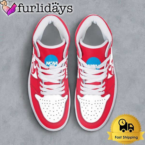 NCAA Ole Miss Rebels Grunge Style Custom Air Jordan 1 Shoes