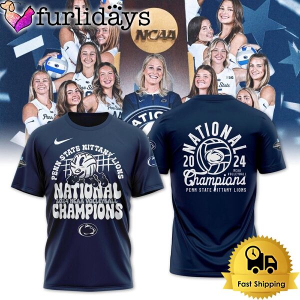 NCAA Penn State Women Volleyball National 2024 Navy T Shirt