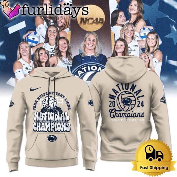 NCAA  Penn State Women Volleyball Raising the Trophy As 2024 Champions Hoodie