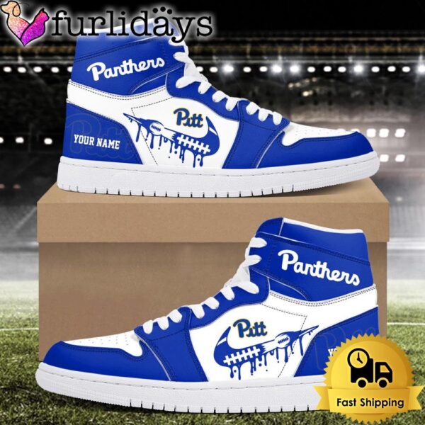 NCAA Pittsburgh Panthers Grunge Style Custom Air Jordan 1 Shoes