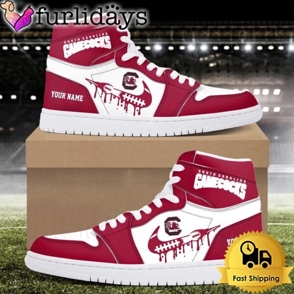 NCAA South Carolina Gamecocks Grunge Style Custom Air Jordan 1 Shoes