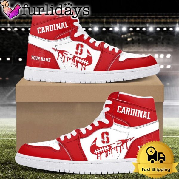 NCAA Stanford Cardinal Grunge Style Custom Air Jordan 1 Shoes