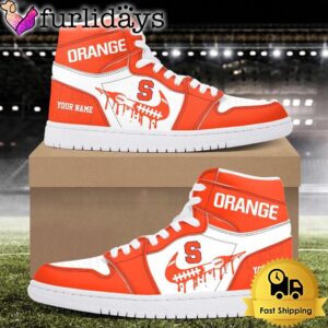 NCAA Syracuse Orange Grunge Style Custom Air Jordan 1 Shoes