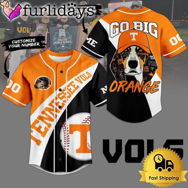 NCAA Tennessee Volunteers Go Big Mascot Orange Baseball Jersey