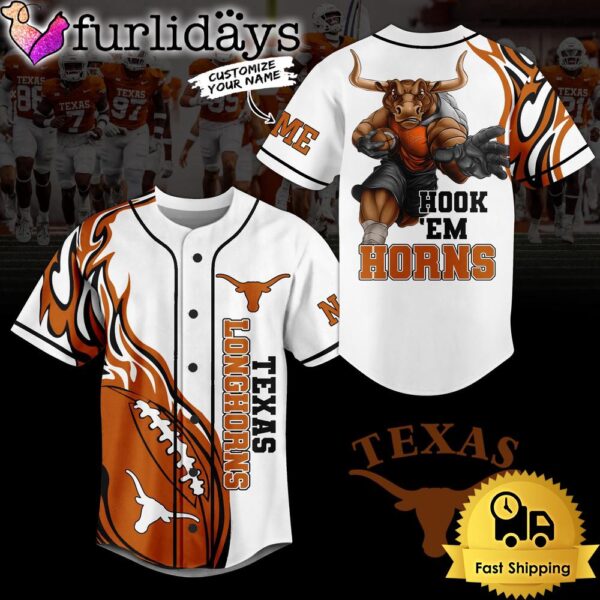 NCAA Texans Longhorns Hook’em Horns Baseball Jersey