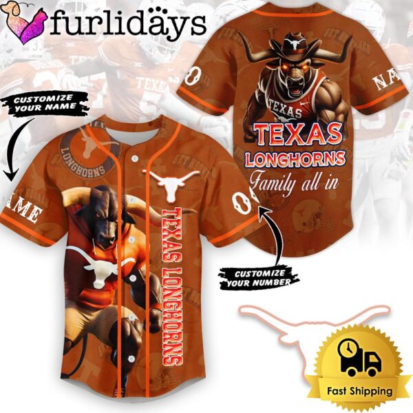 NCAA Texas Longhorns Family All In Baseball Jersey