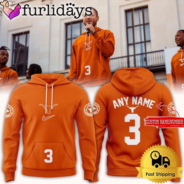 NCAA Texas Longhorns Football Logo Team Custom Orange Hoodie