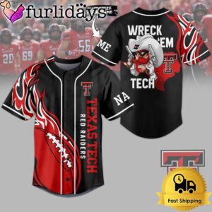 NCAA Texas Tech Red Raiders Wreck’em Tech Baseball Jersey