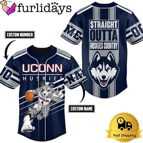 NCAA UConn Huskies Straight Outta Huskies Country Baseball Jersey