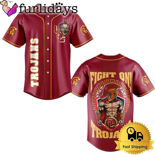 NCAA USC Trojans Fight On Baseball Jersey