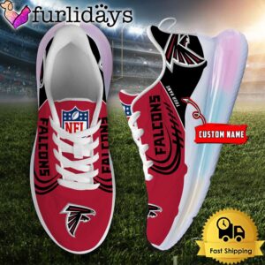 NFL Atlanta Falcons Custom Rainbow Atmospheric Cushion Running Shoes, Women's Sneaker