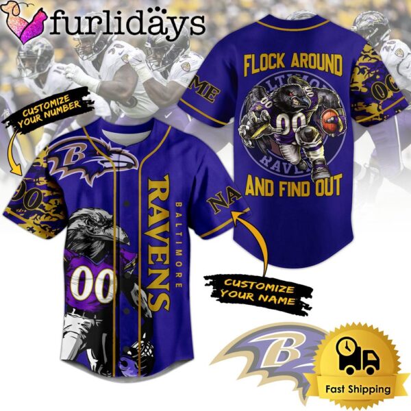 NFL Baltimore Ravens Flock Around And Find Out Baseball Jersey