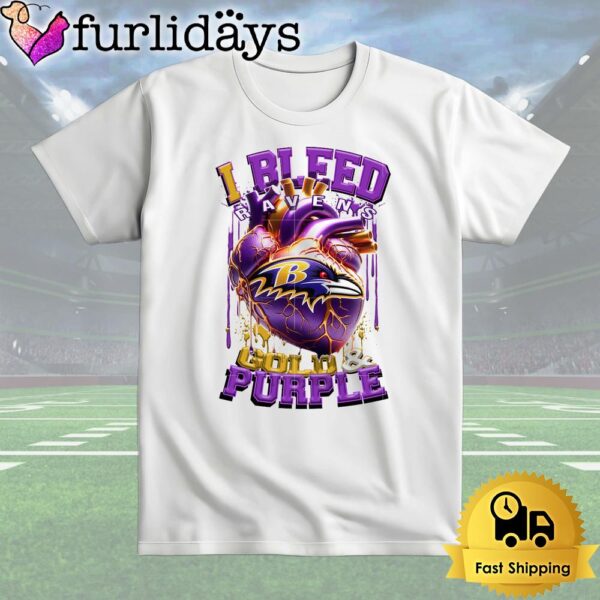 NFL Baltimore Ravens I Bleed Gold Purple T Shirt