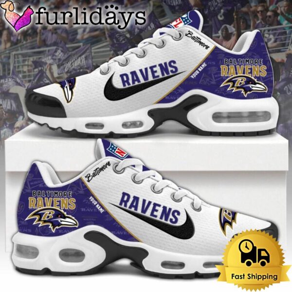 NFL Baltimore Ravens Logo 2024 Custom Air Max Plus Shoes, NFL Fan Shoes