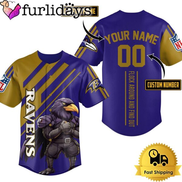 NFL Baltimore Ravens Mascot Flock Around And Find Out Baseball Jersey