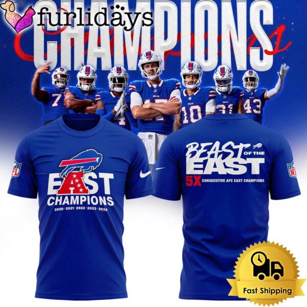 NFL Buffalo Bills 2024 AFC East Division Champions Beast Of The East T Shirt