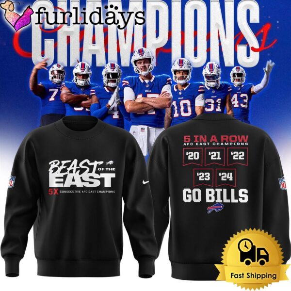 NFL Buffalo Bills 2024 AFC East Division Champions Black Sweatshirt