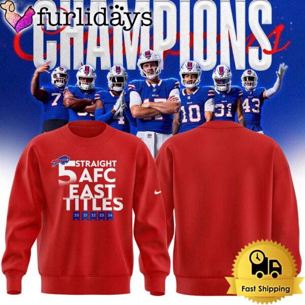 NFL Buffalo Bills 2024 AFC East Division Champions Red Sweatshirt