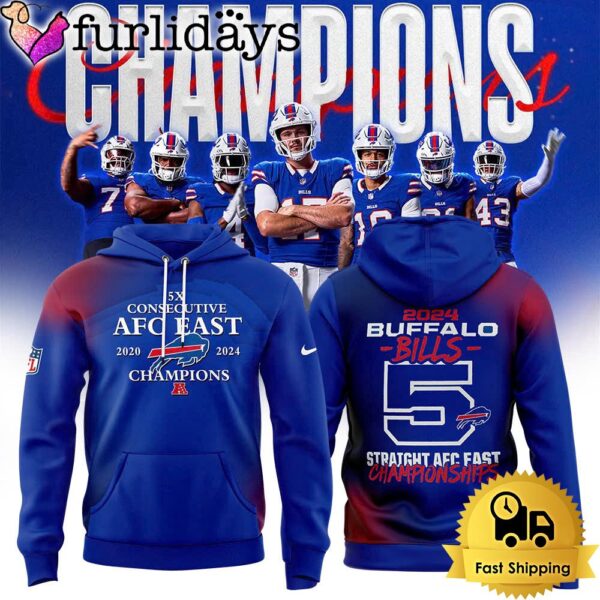 NFL Buffalo Bills 5 Consecutive AFC East Champions Hoodie