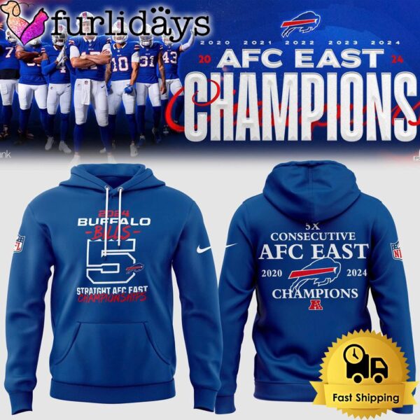 NFL Buffalo Bills 5 Straight AFC East Division Champions Hoodie