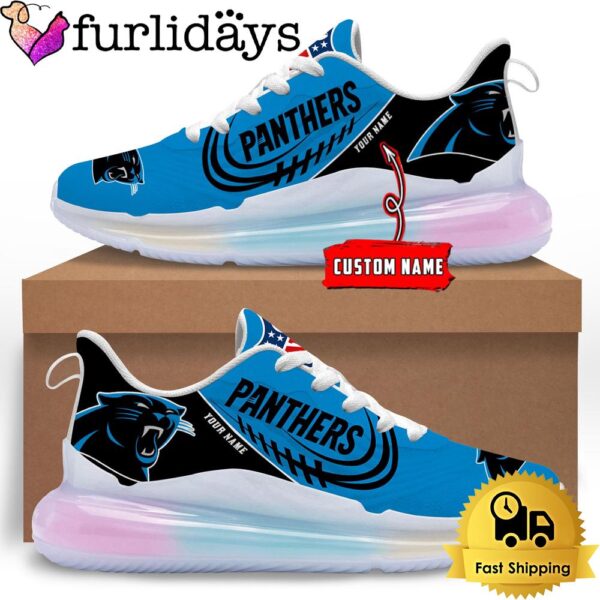 NFL Carolina Panthers Custom Rainbow Atmospheric Cushion Running Shoes, Women’s Sneaker